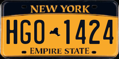 NY license plate HGO1424