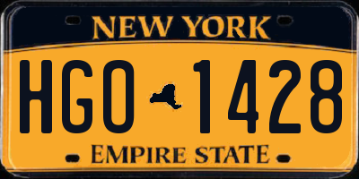 NY license plate HGO1428