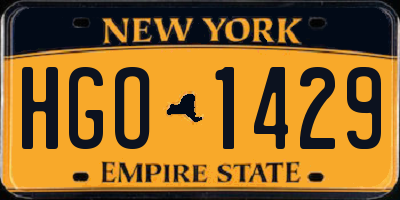 NY license plate HGO1429