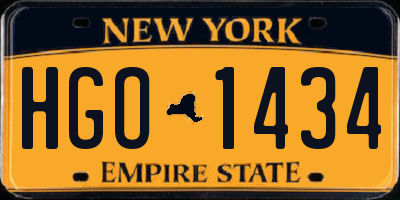 NY license plate HGO1434