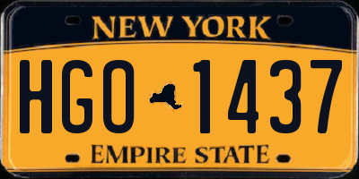 NY license plate HGO1437