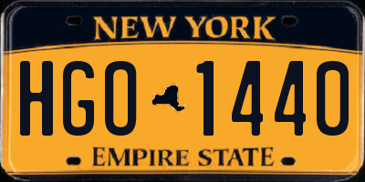 NY license plate HGO1440