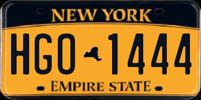 NY license plate HGO1444