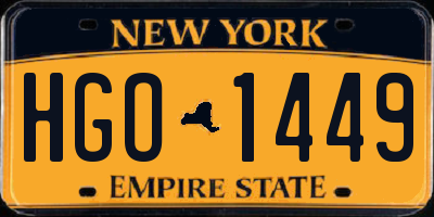 NY license plate HGO1449