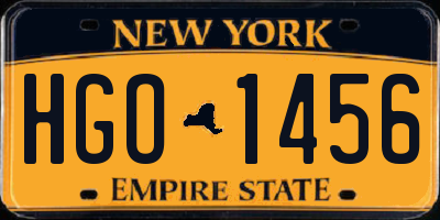 NY license plate HGO1456