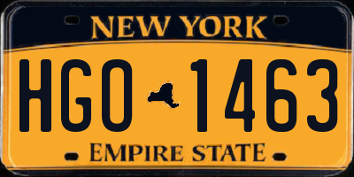 NY license plate HGO1463
