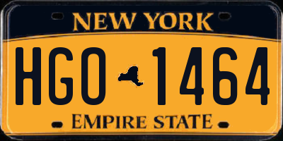 NY license plate HGO1464