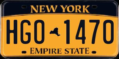 NY license plate HGO1470