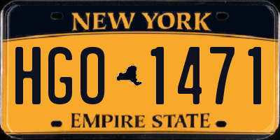 NY license plate HGO1471