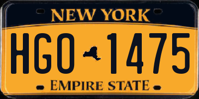 NY license plate HGO1475