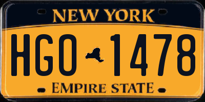 NY license plate HGO1478