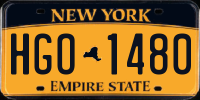 NY license plate HGO1480