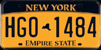 NY license plate HGO1484