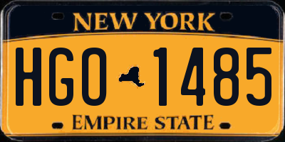 NY license plate HGO1485
