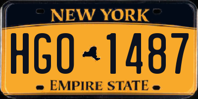 NY license plate HGO1487