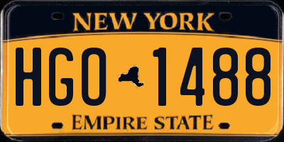 NY license plate HGO1488