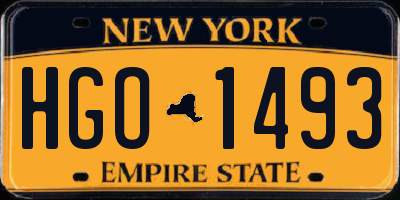 NY license plate HGO1493
