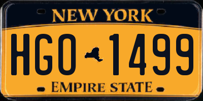 NY license plate HGO1499