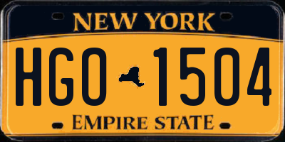 NY license plate HGO1504