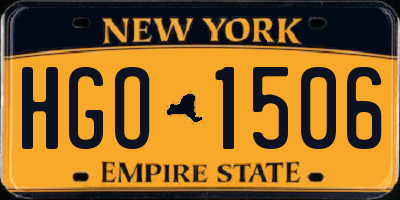 NY license plate HGO1506