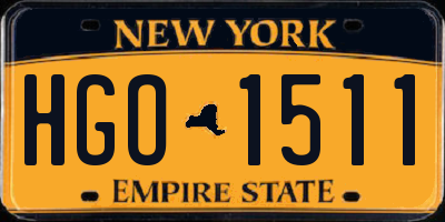NY license plate HGO1511