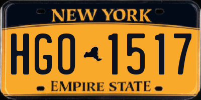 NY license plate HGO1517