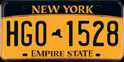 NY license plate HGO1528