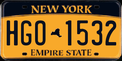 NY license plate HGO1532