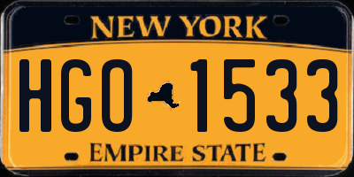 NY license plate HGO1533