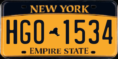 NY license plate HGO1534