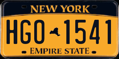 NY license plate HGO1541