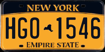 NY license plate HGO1546