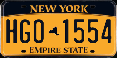 NY license plate HGO1554