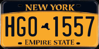 NY license plate HGO1557