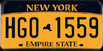 NY license plate HGO1559