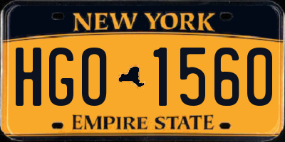 NY license plate HGO1560