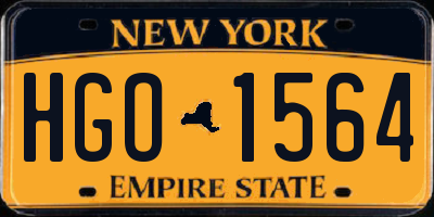 NY license plate HGO1564