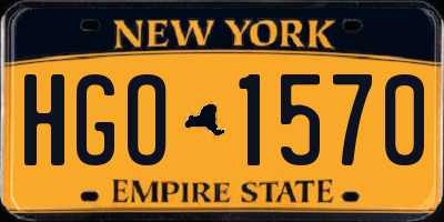 NY license plate HGO1570