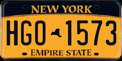 NY license plate HGO1573