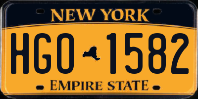 NY license plate HGO1582