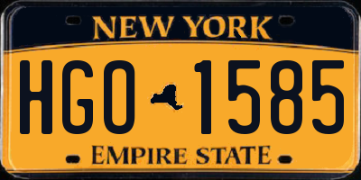 NY license plate HGO1585