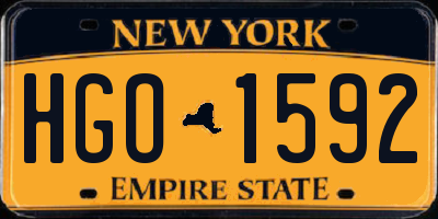 NY license plate HGO1592