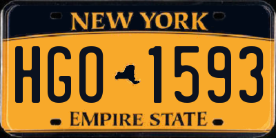 NY license plate HGO1593