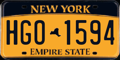 NY license plate HGO1594