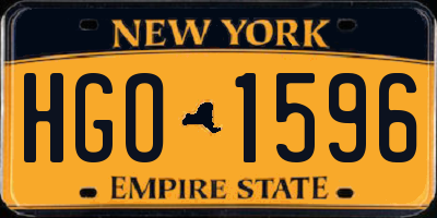 NY license plate HGO1596