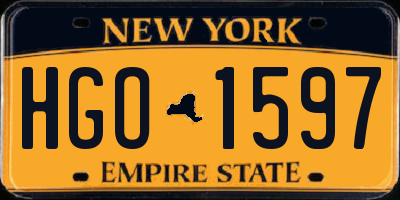 NY license plate HGO1597