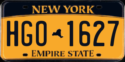 NY license plate HGO1627