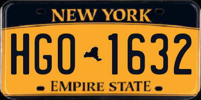 NY license plate HGO1632