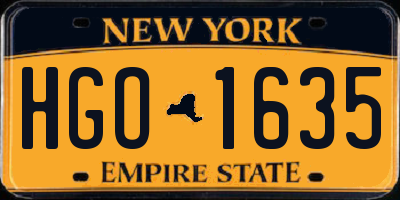 NY license plate HGO1635