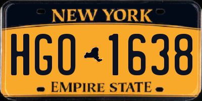 NY license plate HGO1638